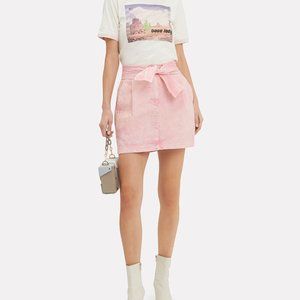 Ulla Johnson Drew Skirt pink denim mini skirt size 8 Never worn w Tags!